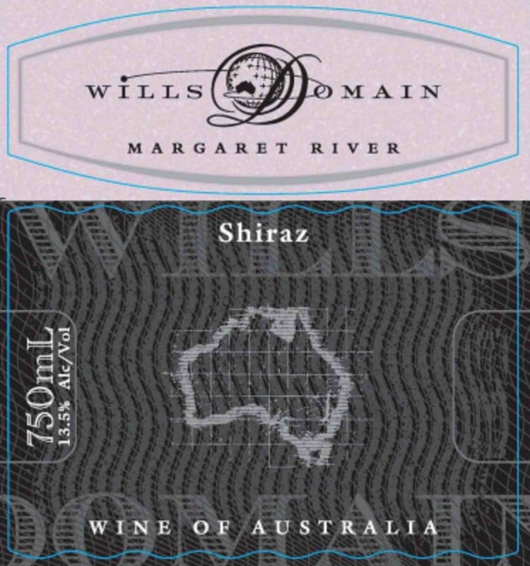 Wills Domain Shiraz 2007 Front Label