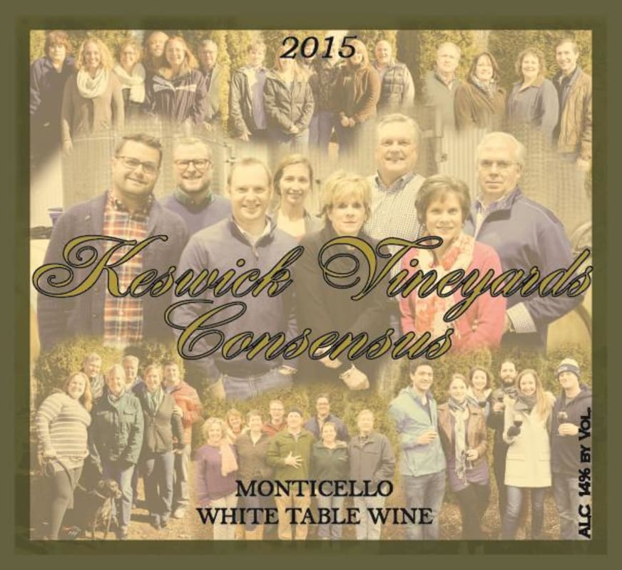 Keswick Vineyards Consensus 2015 Front Label