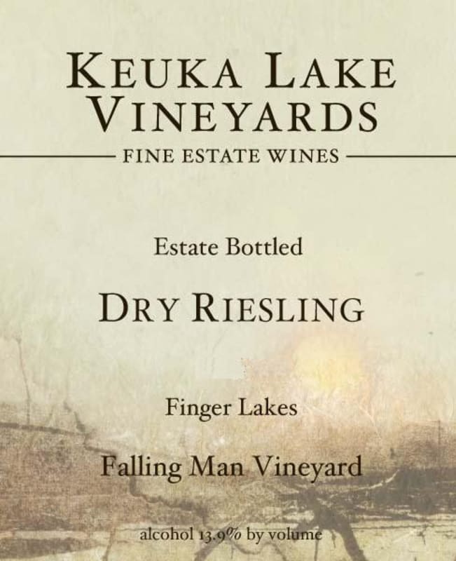 Keuka Lake Vineyards Falling Man Vineyard Dry Riesling 2014 Front Label