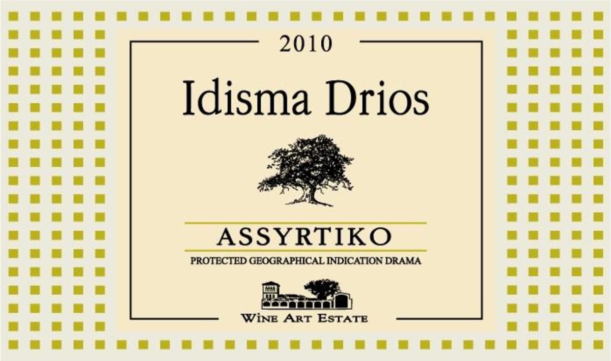 Wine Art Estate Idisma Drios Assyrtico 2010 Front Label