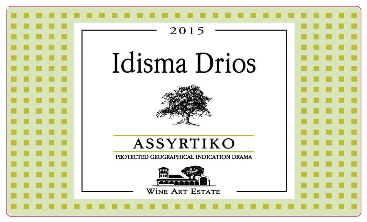 Wine Art Estate Idisma Drios Assyrtico 2015 Front Label