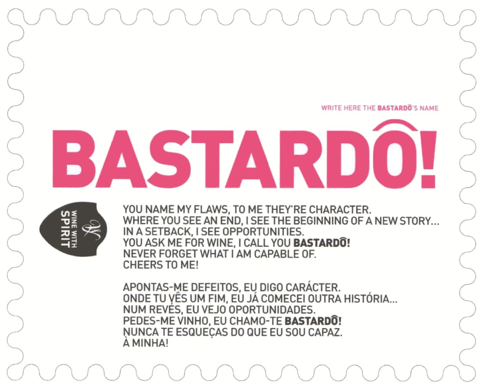 Wine With Spirit Bastardo Branco 2013 Front Label