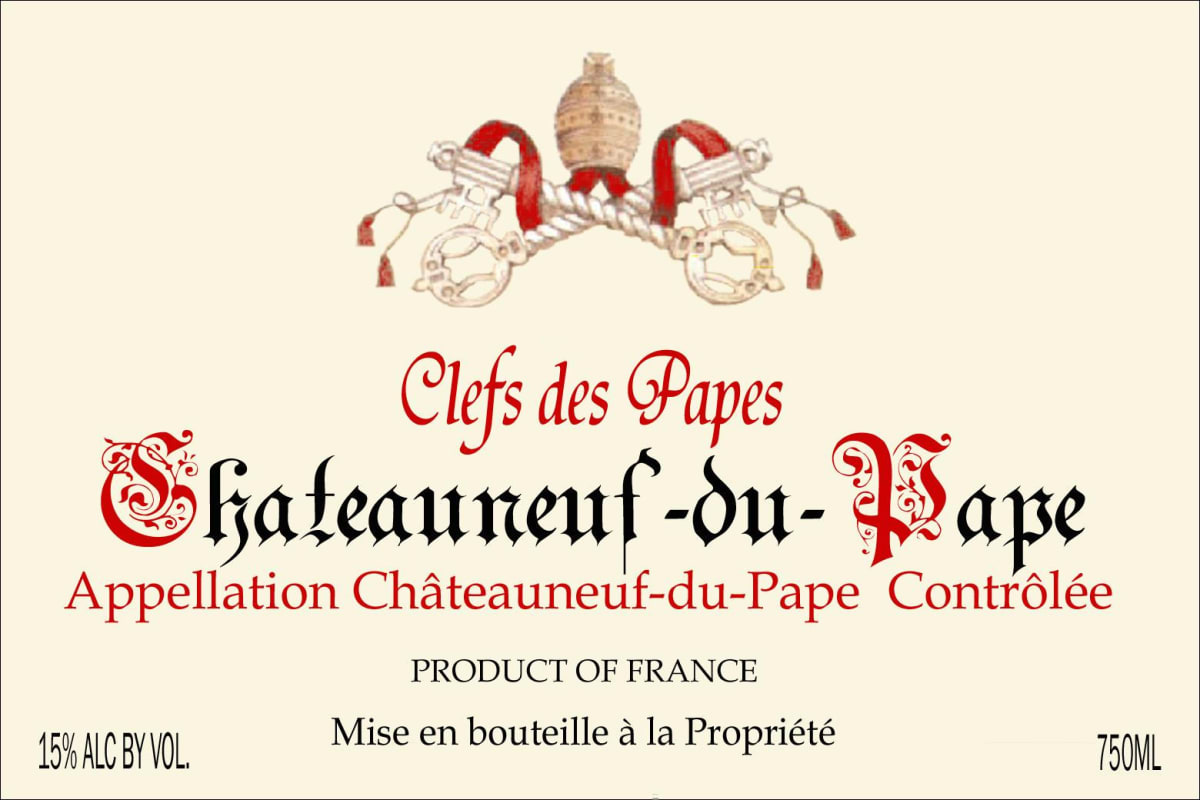 Wines Tree Chateauneuf-du-Pape Clefs des Papes 2010 Front Label