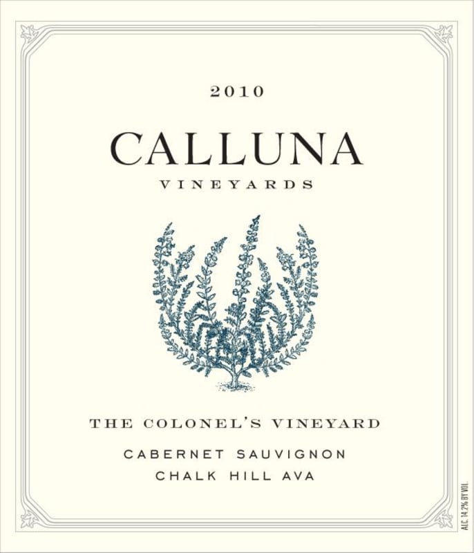 Calluna The Colonel's Vineyard Cabernet Sauvignon 2010 Front Label