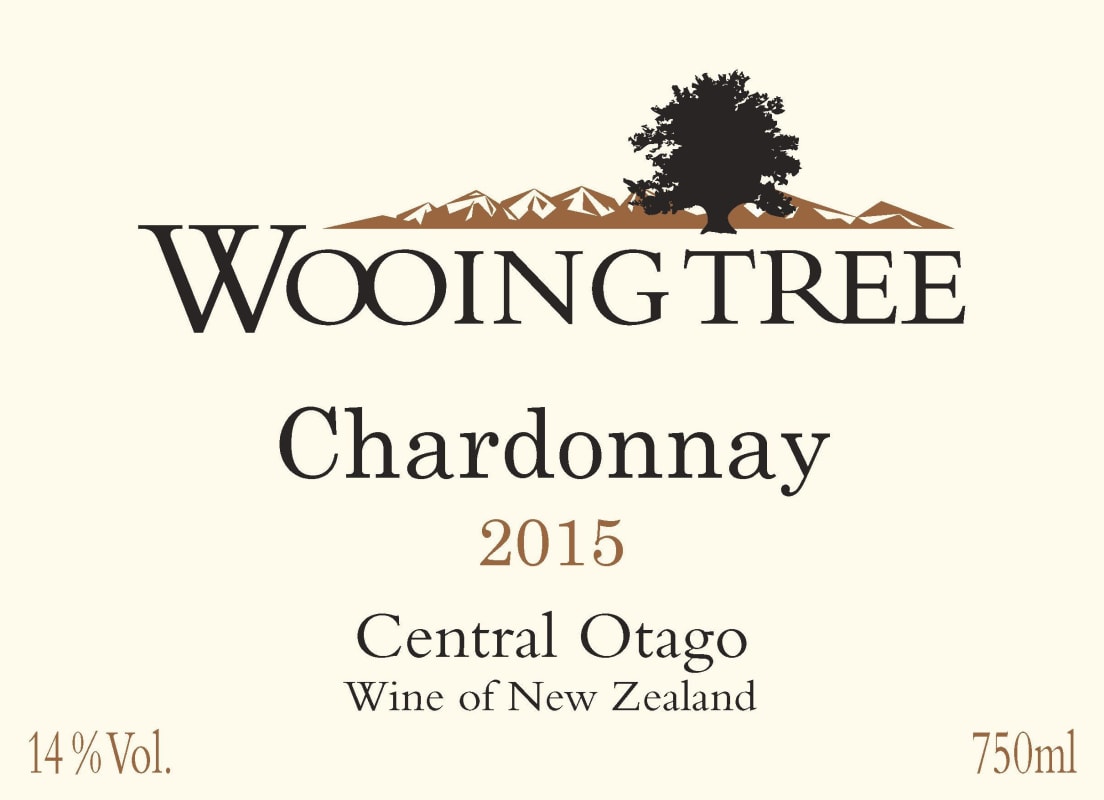 Wooing Tree Vineyard Central Otago Chardonnay 2015 Front Label