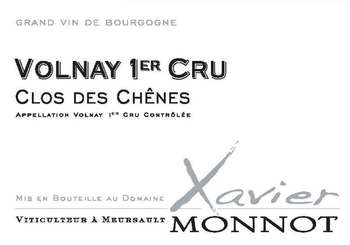 Xavier Monnot Volnay Clos des Chenes Premier Cru 2012 Front Label