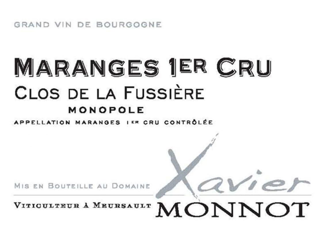 Xavier Monnot Maranges Clos de la Fussiere Premier Cru 2009 Front Label
