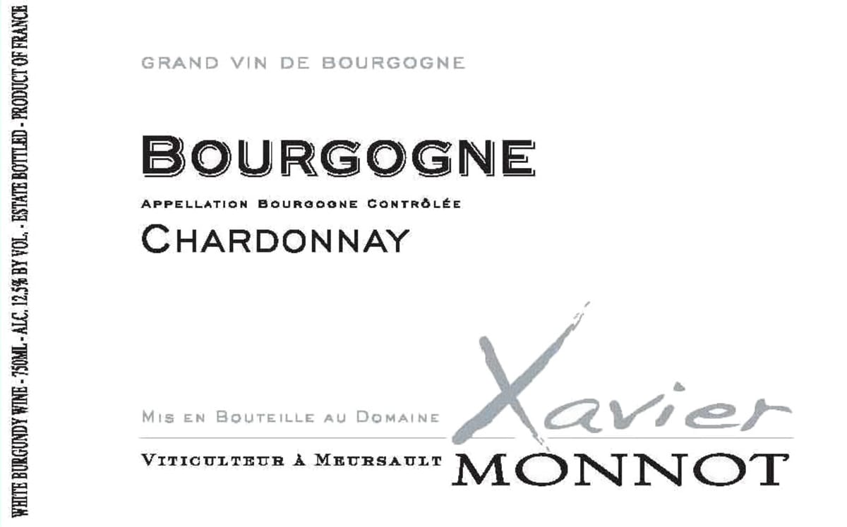Xavier Monnot Bourgogne 2008 Front Label