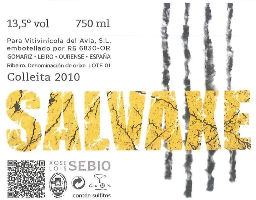 Xose Lois Sebio Salvaxe Colleita Blanco 2010 Front Label