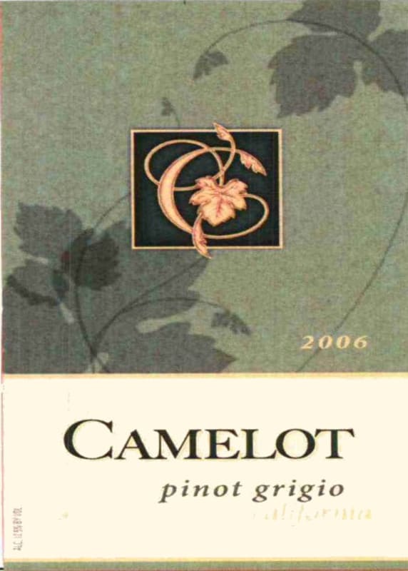Camelot Pinot Grigio 2006 Front Label