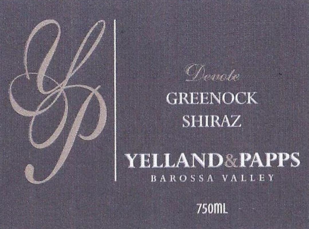 Yelland and Papps Devote Greenock Shiraz 2014 Front Label