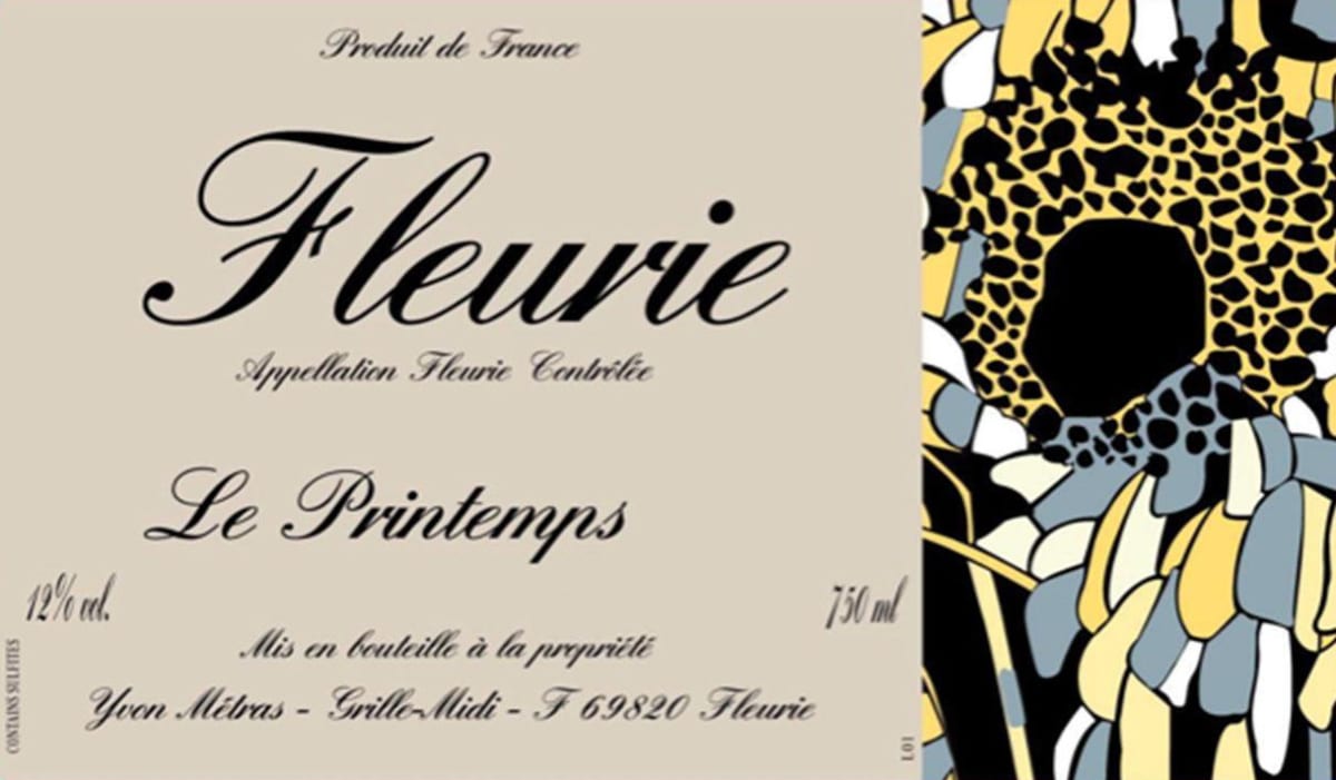 Yvon Metras Fleurie Le Printemps 2014 Front Label