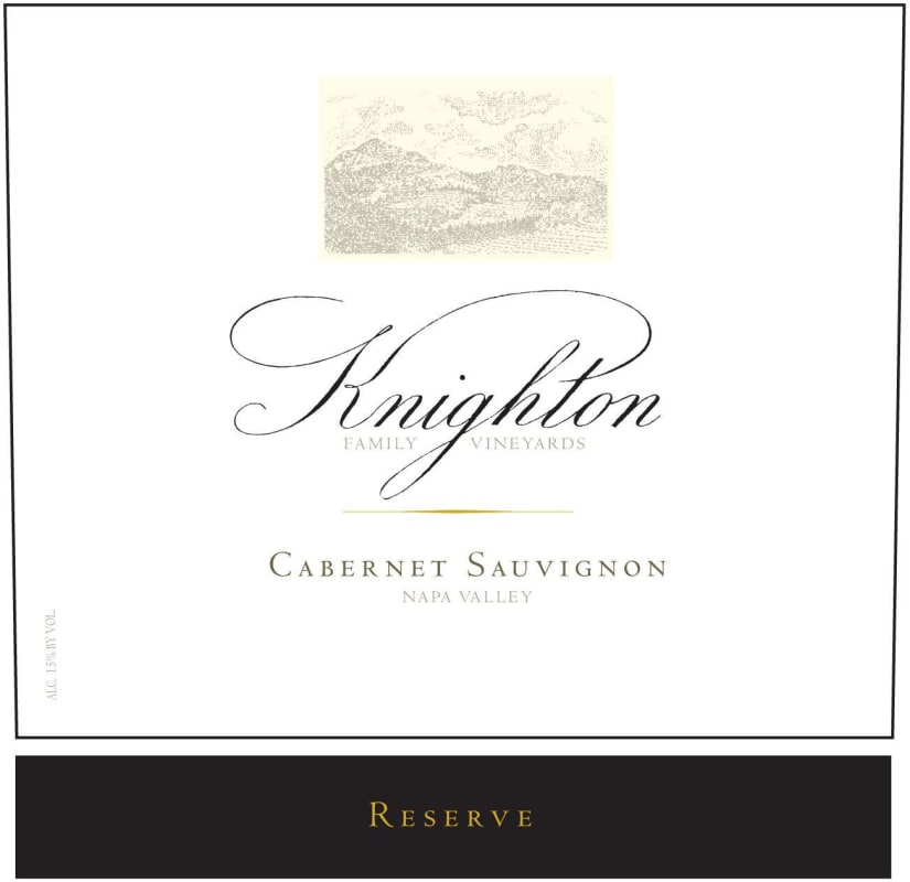 Knighton Family Vineyards Reserve Cabernet Sauvignon 2010 Front Label