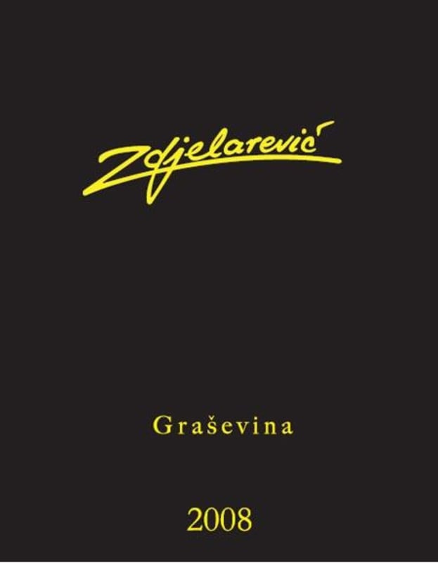 Zdjelarevic Vino Grasevina 2008 Front Label