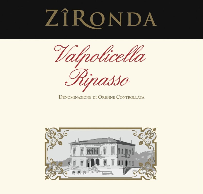 Zironda Valpolicella Ripasso 2013 Front Label
