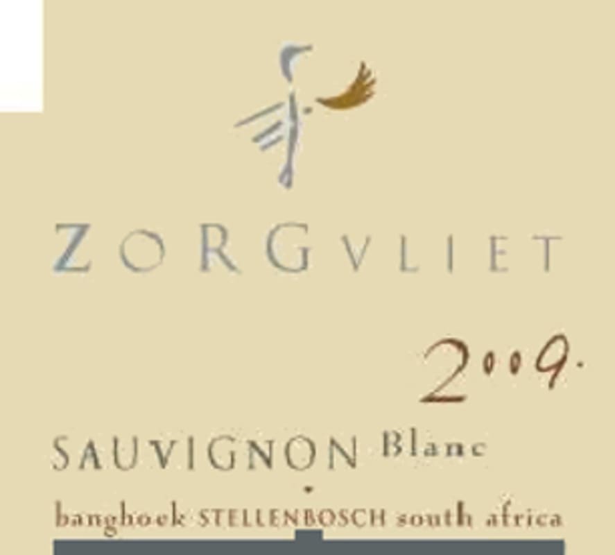Zorgvliet Single Vineyard Sauvignon Blanc 2009 Front Label