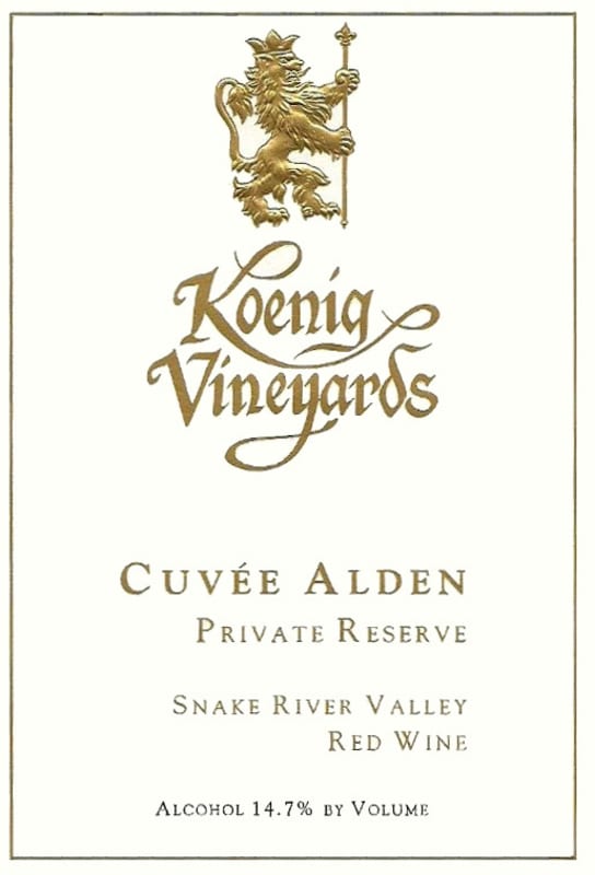 Koenig Distillery and Winery Cuvee Alden Private Reserve 2010 Front Label