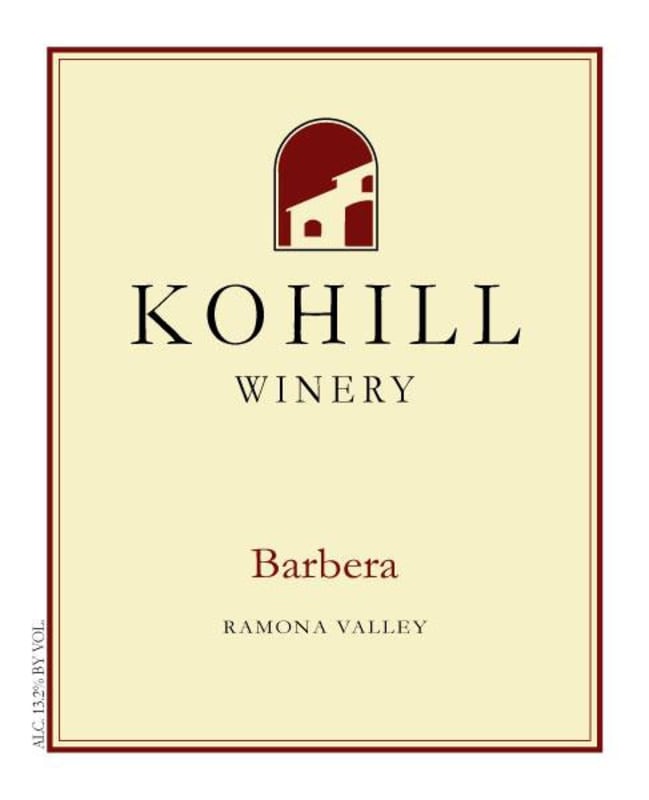 Kohill Winery Barbera 2012 Front Label