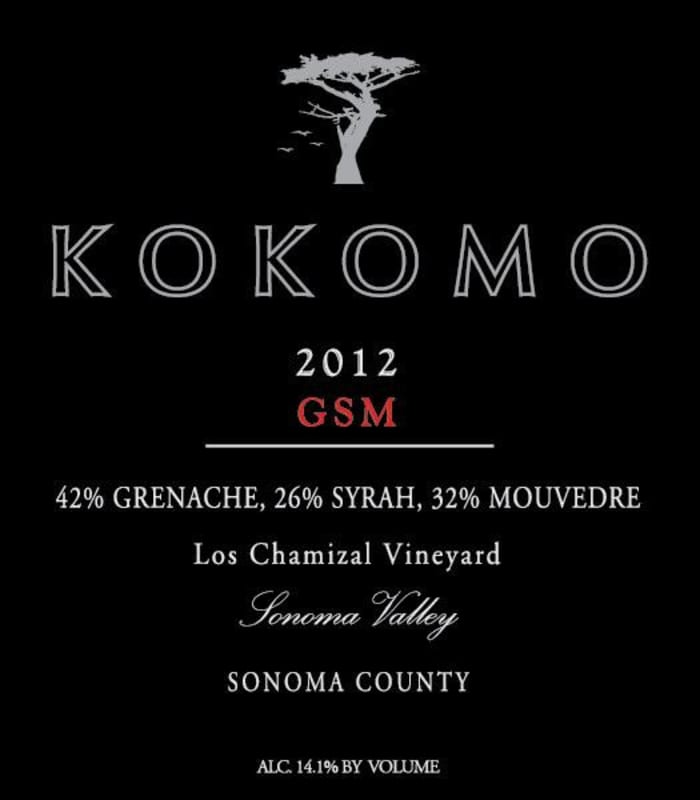 Kokomo GSM Los Chamizal Vineyard 2012 Front Label