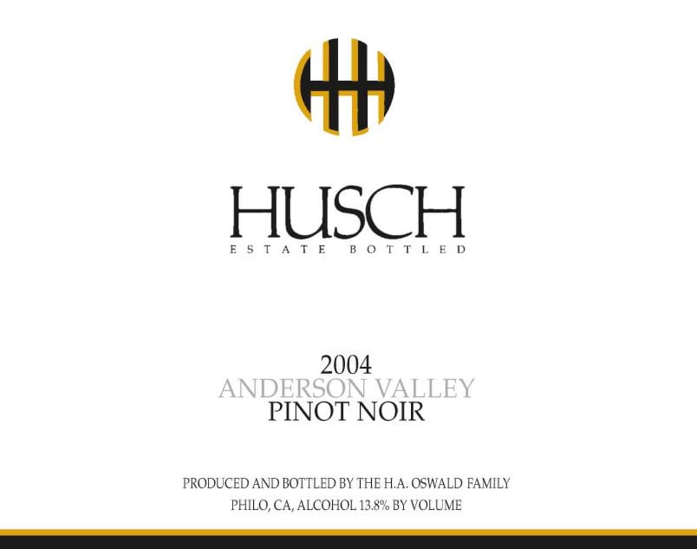 Husch Anderson Valley Pinot Noir 2004 Front Label