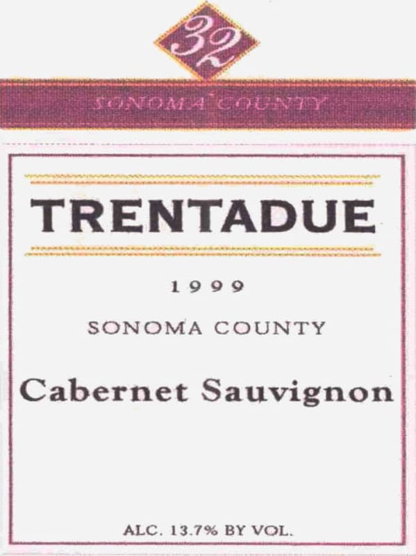Trentadue Cabernet Sauvignon 1999 Front Label