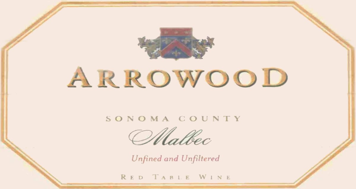 Arrowood Malbec 1999 Front Label