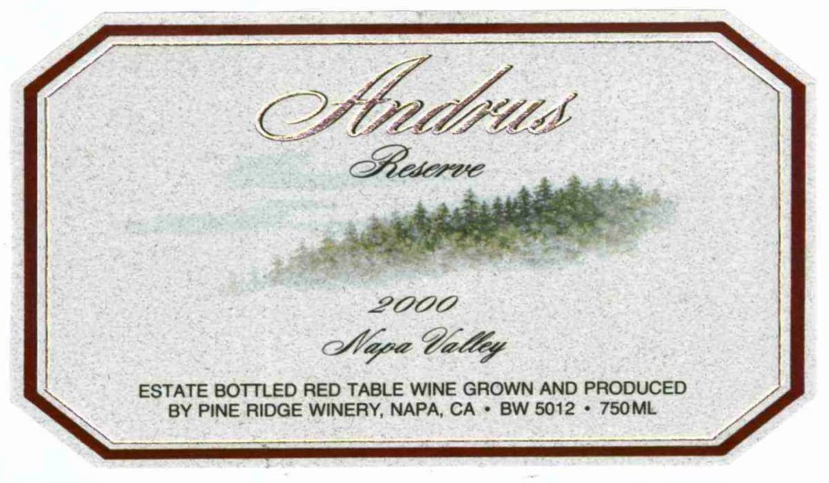 Forefront by Pine Ridge Andrus Reserve 2000 Front Label