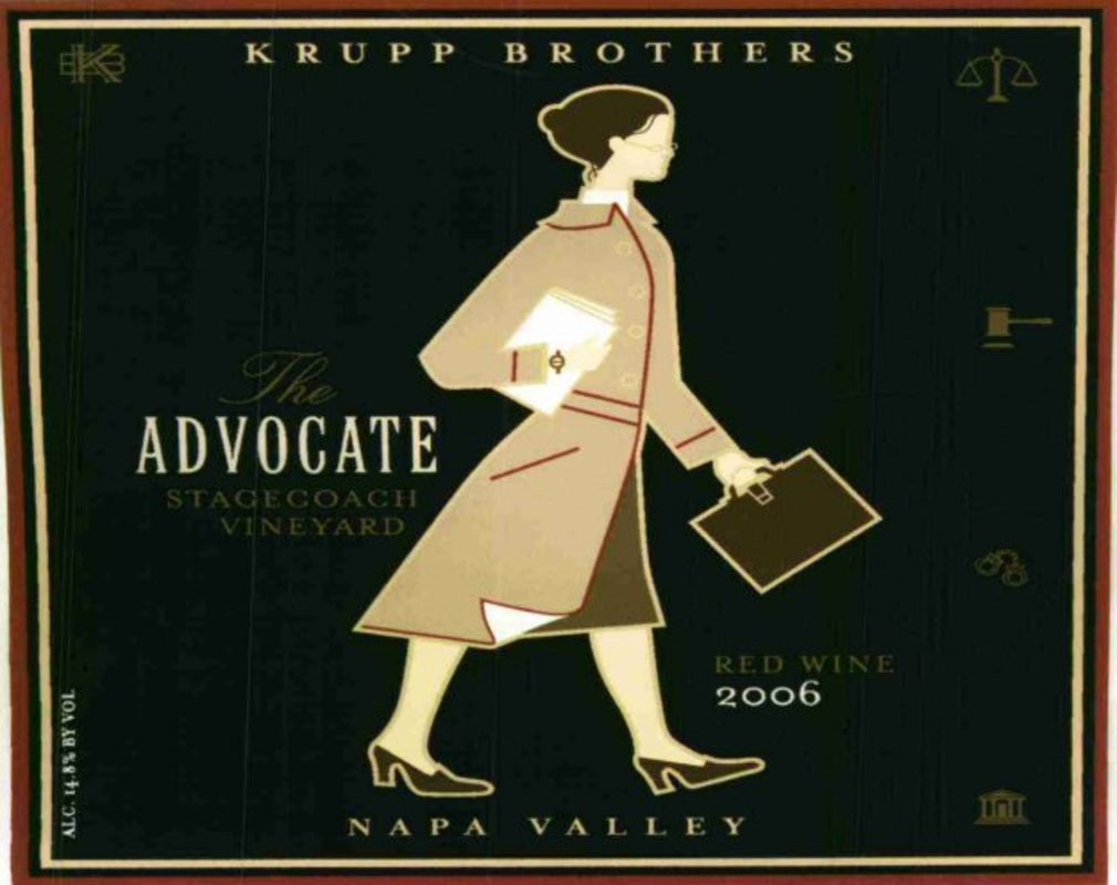Krupp Brothers Estates Stagecoach Vineyard The Advocate 2006 Front Label