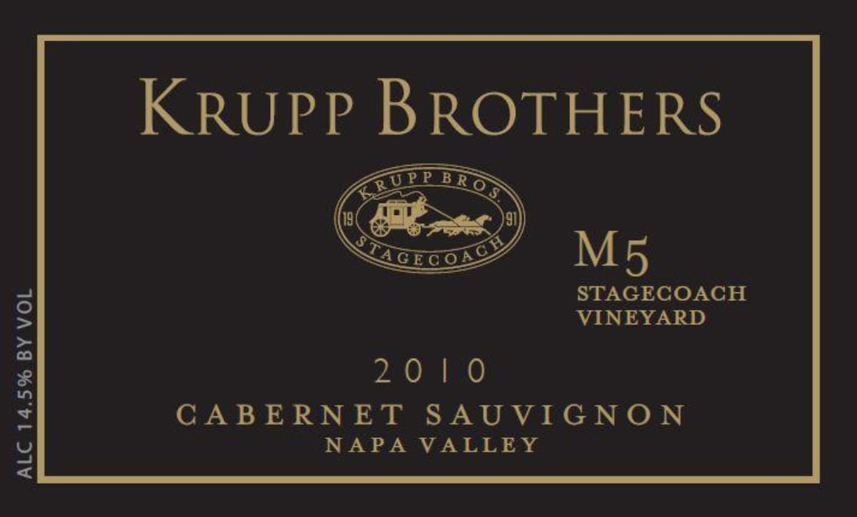 Krupp Brothers Estates Stagecoach Vineyard M5 Cabernet Sauvignon 2010 Front Label