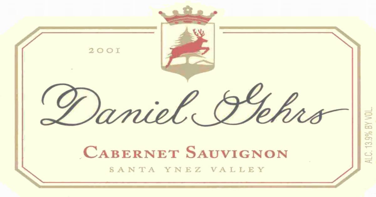 Daniel Gehrs Cabernet Sauvignon 2001 Front Label