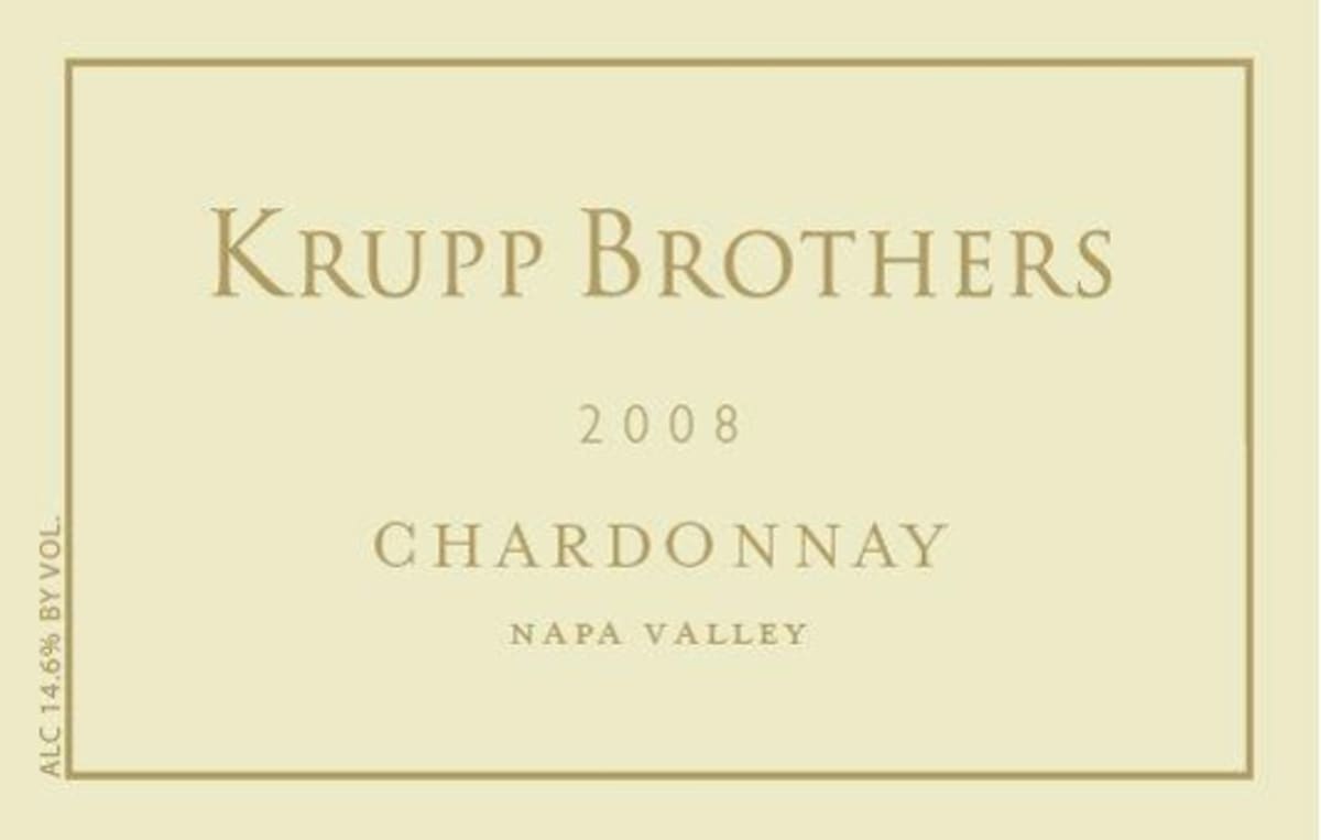 Krupp Brothers Estates Chardonnay 2008 Front Label