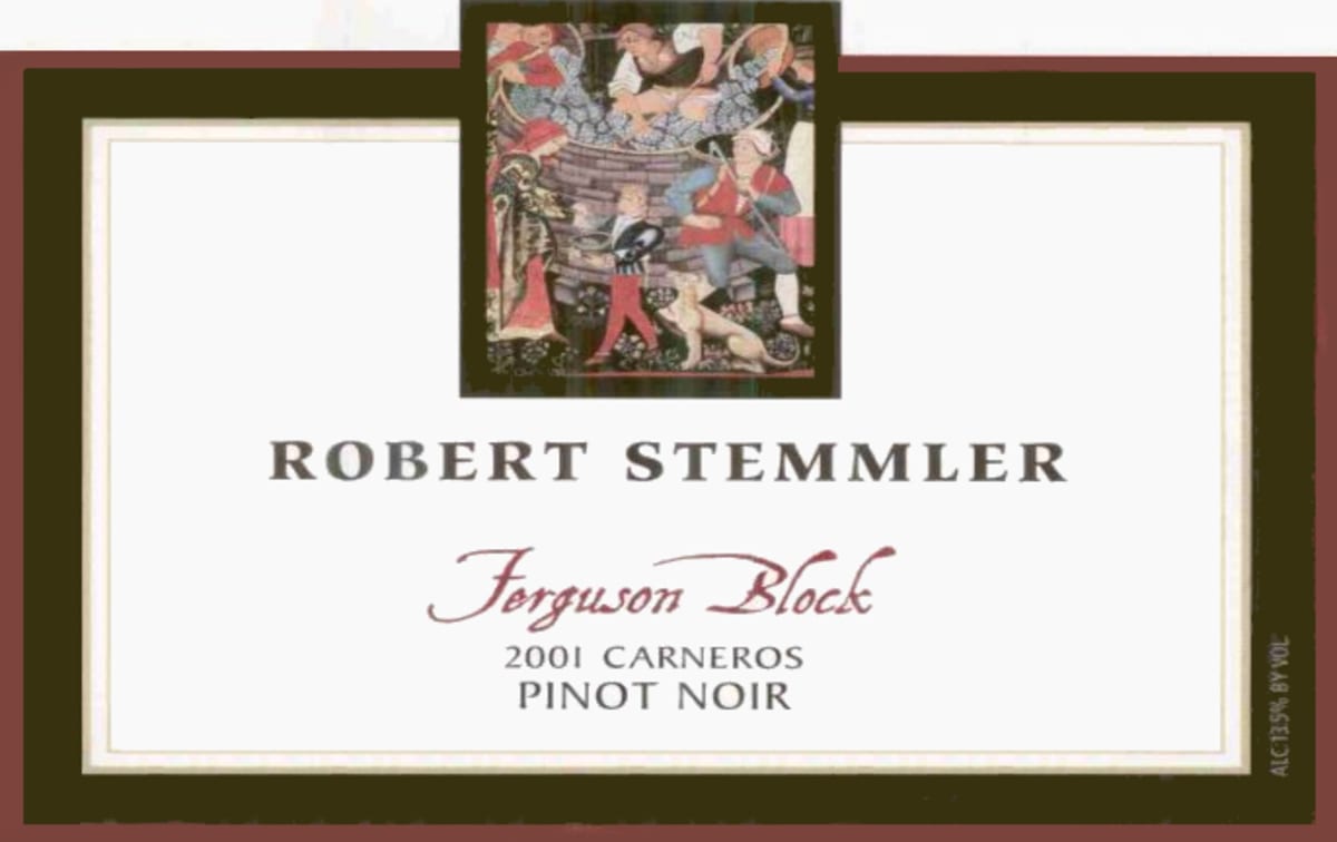 Robert Stemmler Ferguson Block Pinot Noir 2001 Front Label