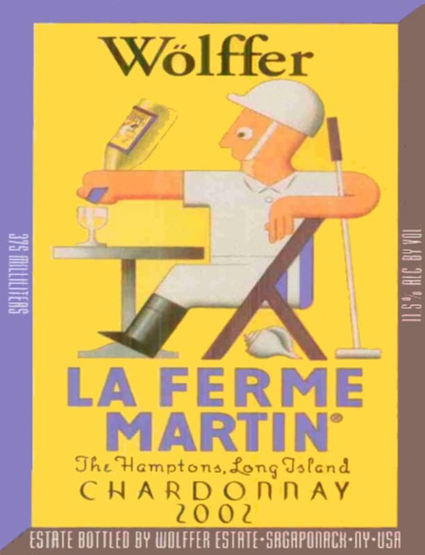 Wolffer The Hamptons Long Island La Ferme Marti Chardonnay 2002 Front Label