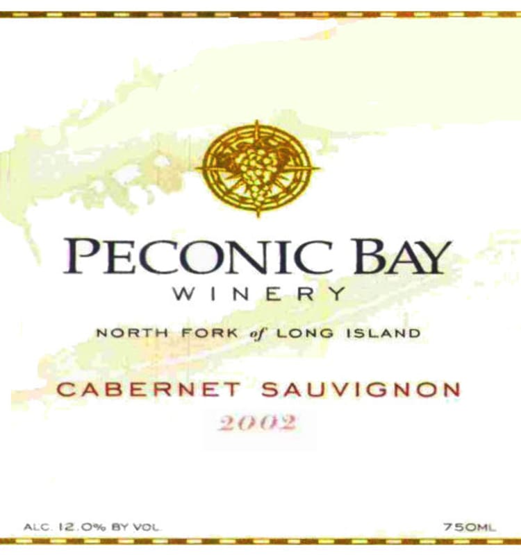 Peconic Bay Winery Cabernet Sauvignon 2002 Front Label