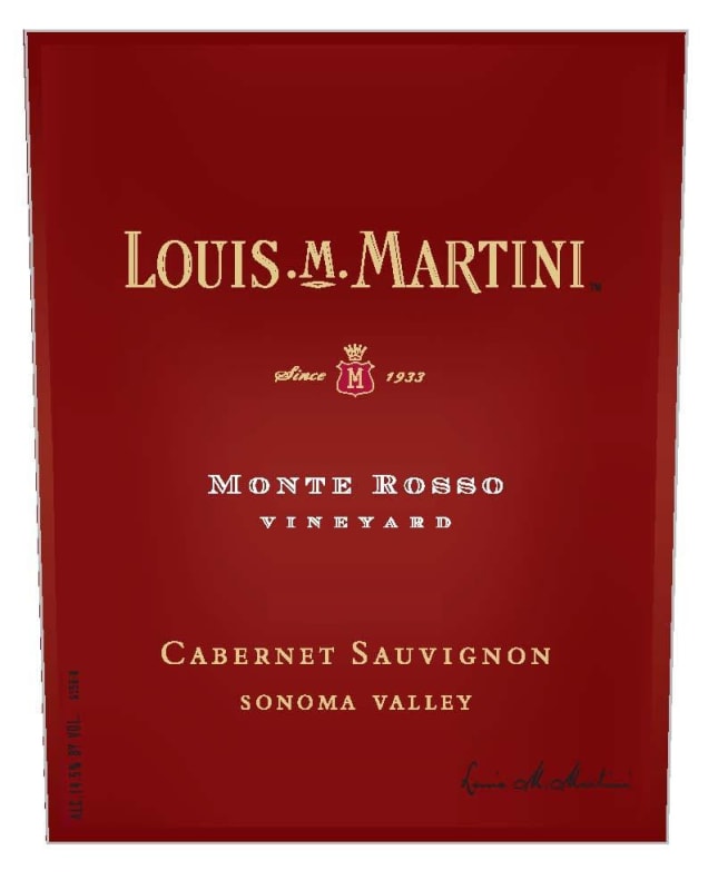 Louis Martini Monte Rosso Vineyard Cabernet Sauvignon 2002 Front Label