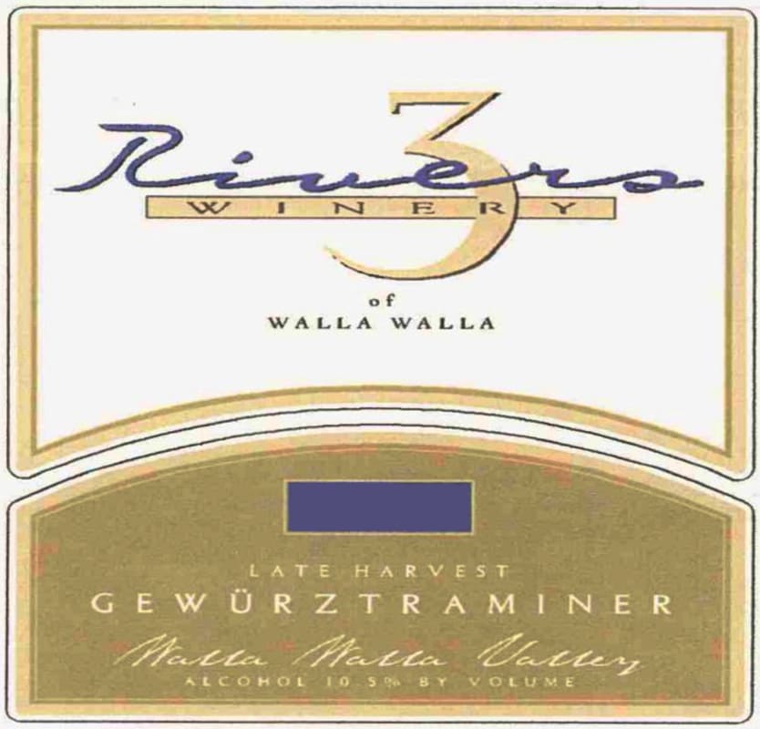 Three Rivers Late Harvest Gewurtraminer 2002 Front Label
