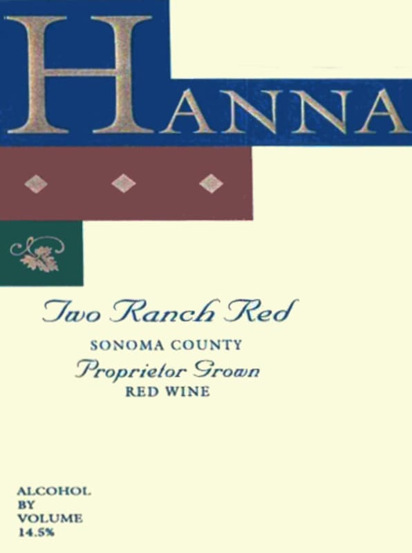 Hanna Two Ranch Red 2002 Front Label