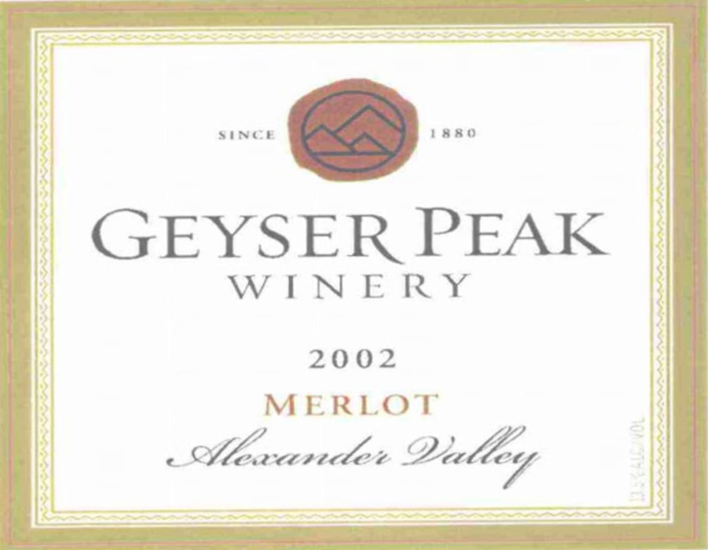 Geyser Peak Alexander Valley Merlot 2002 Front Label