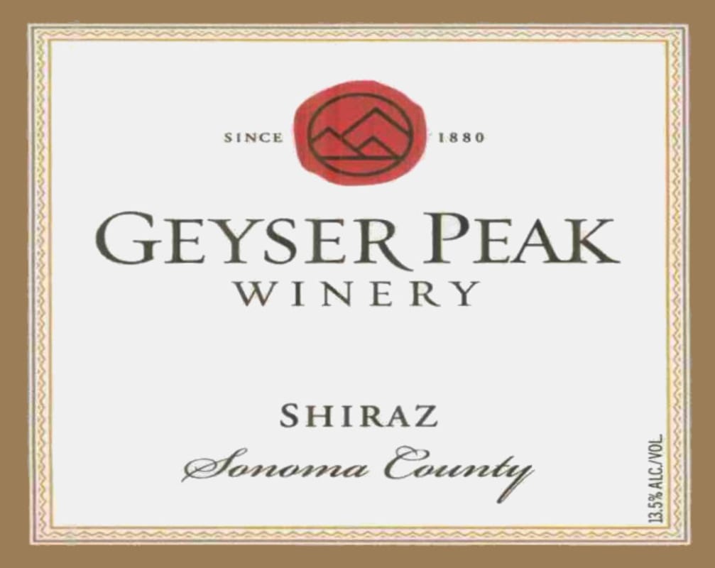 Geyser Peak Shiraz 2002 Front Label