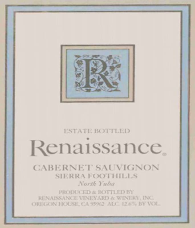 Renaissance Cabernet Sauvignon 2002 Front Label