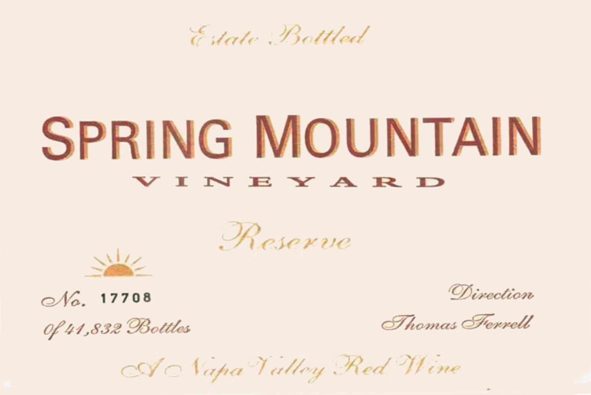 Spring Mountain Vineyard Reserve Cabernet Sauvignon 2002 Front Label