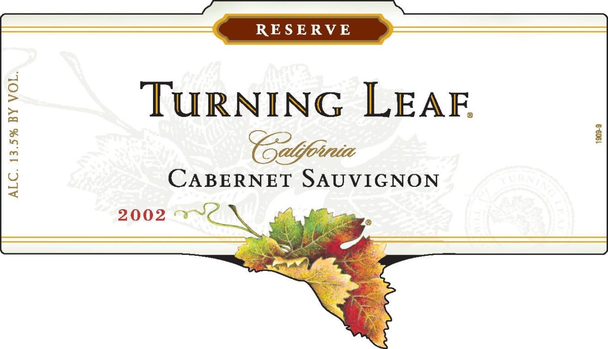 Turning Leaf California Reserve Cabernet Sauvignon 2002 Front Label