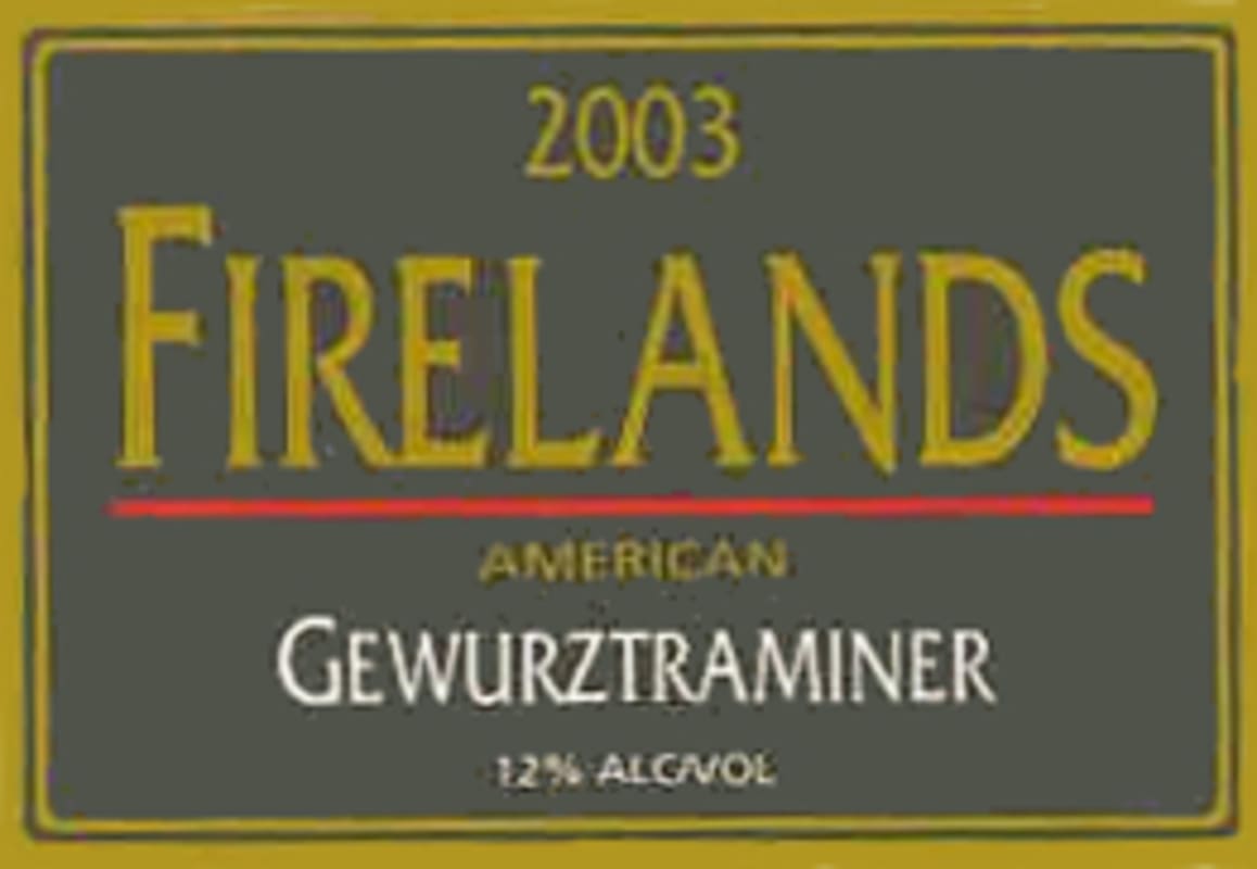 Firelands American Gewurztraminer 2003 Front Label