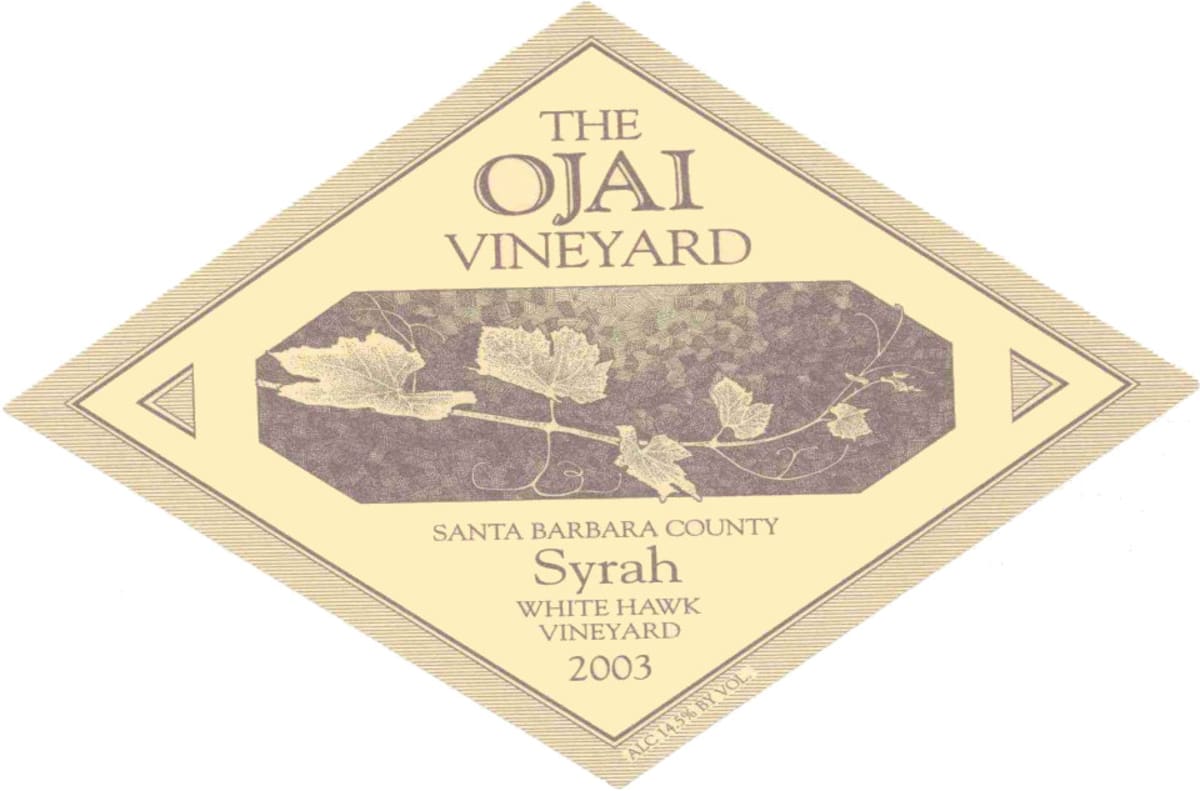 Ojai White Hawk Syrah 2003 Front Label