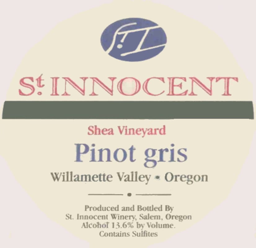 St. Innocent Shea Vineyard Pinot Gris 2003 Front Label