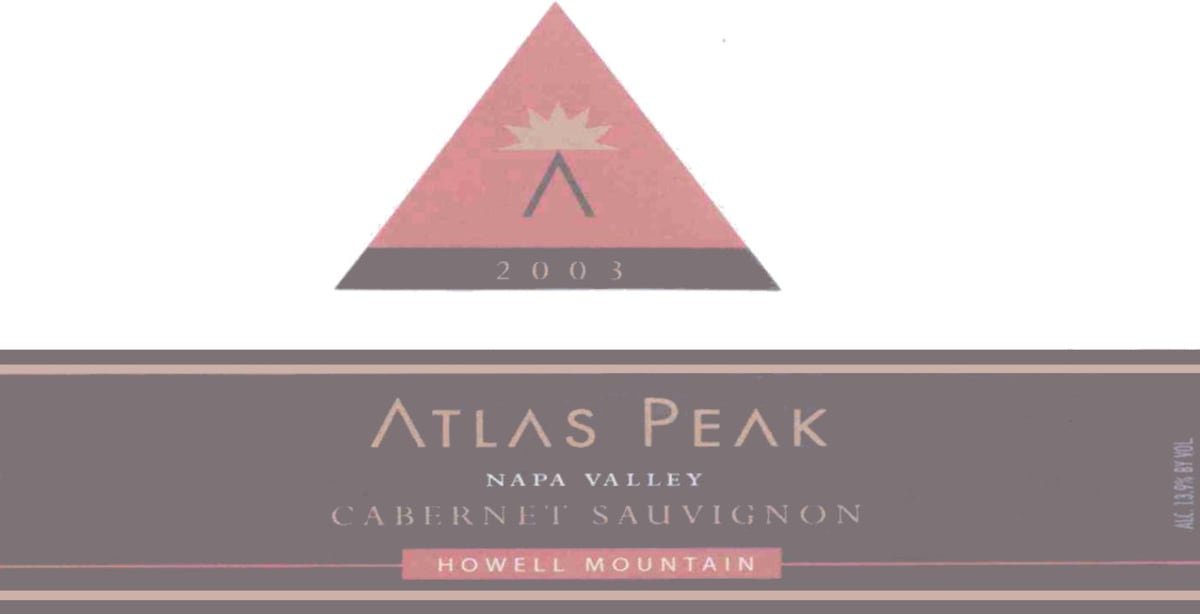 Atlas Peak Howell Mountain Cabernet Sauvignon 2003 Front Label