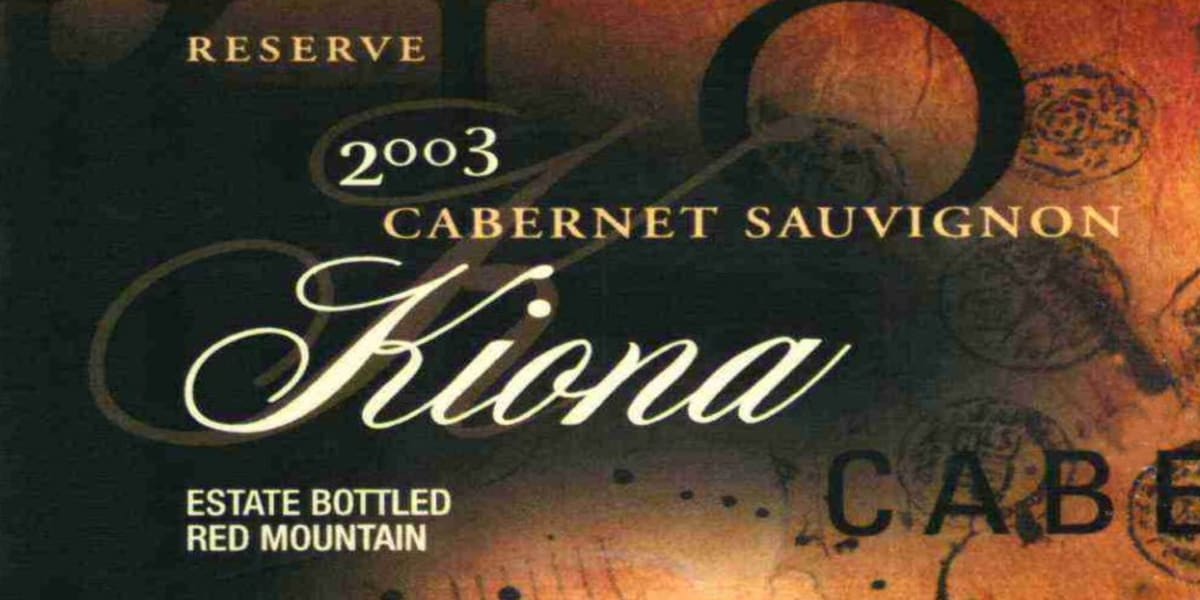 Kiona Estate Reserve Cabernet Sauvignon 2003 Front Label