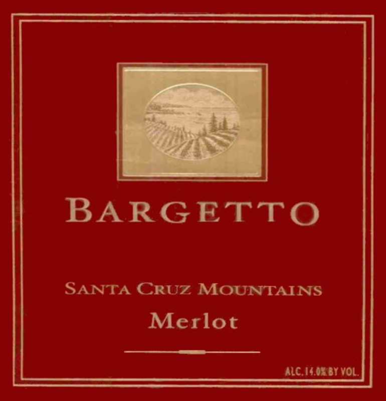 Bargetto Santa Cruz Mountains Merlot 2004 Front Label