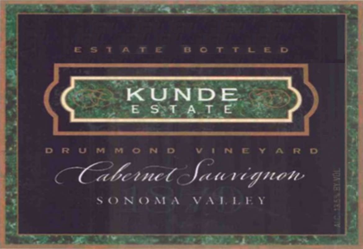 Kunde Drummond Cabernet Sauvignon 2004 Front Label