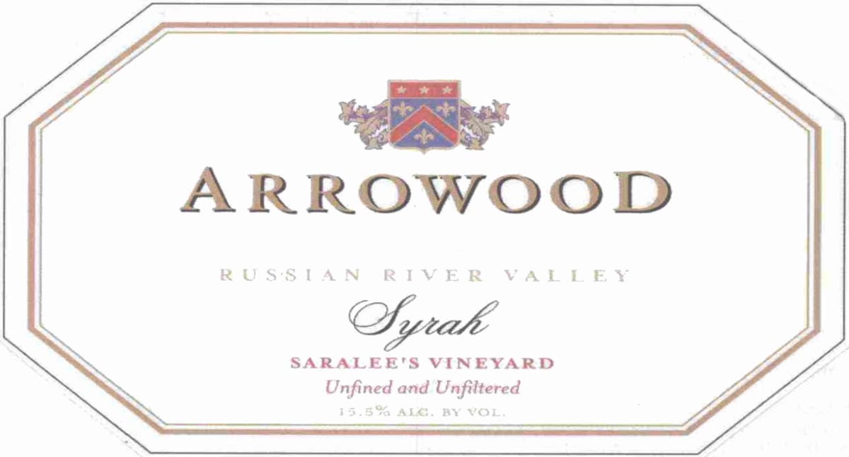 Arrowood Saralee's Vineyard Syrah 2004 Front Label
